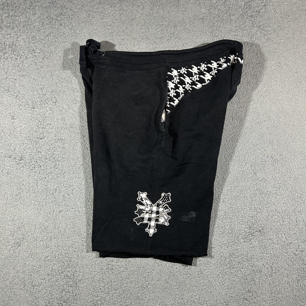 Y2k Zoo York Fleece Shorts Black Graphic Print Drawstring Men's Size Small #3369 - Picture 4 of 7